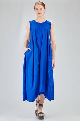 long and wide dress in artisanally dyed cotton poplin  - 406