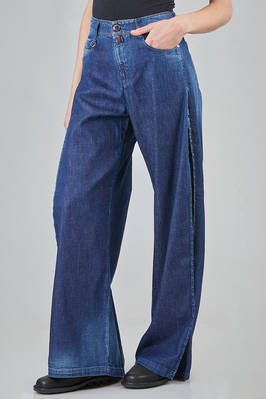 '4 pockets' jeans in cotton denim and viscose and cupro inserts - HIGH 