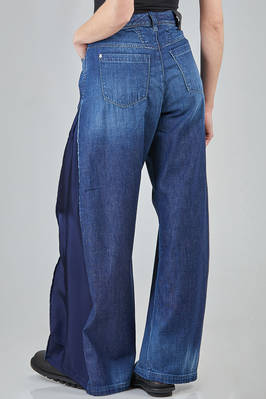 '4 pockets' jeans in cotton denim and viscose and cupro inserts - HIGH 