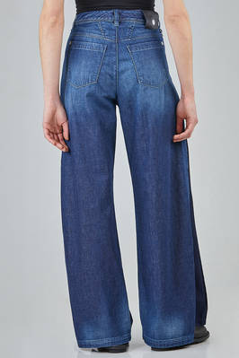 '4 pockets' jeans in cotton denim and viscose and cupro inserts - HIGH 