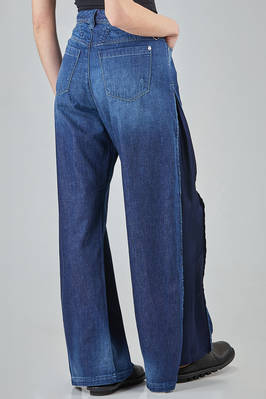'4 pockets' jeans in cotton denim and viscose and cupro inserts - HIGH 