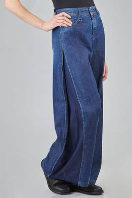 '4 pockets' jeans in cotton denim and viscose and cupro inserts - HIGH 