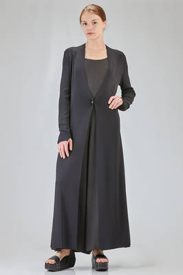 long, lean and slim cardigan in mini-ribbed viscose and polyester knit  - 407