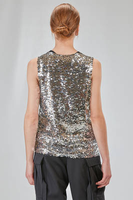 canottiera 'due pezzi' in jersey di poliestere glitterato e in micro-paillettes argentate di poliuretano - JUNYA WATANABE 