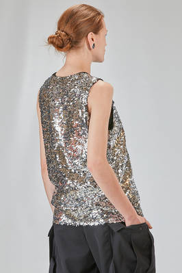 canottiera 'due pezzi' in jersey di poliestere glitterato e in micro-paillettes argentate di poliuretano - JUNYA WATANABE 