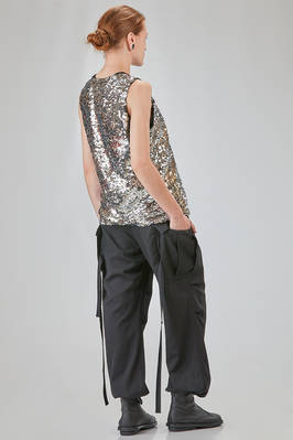 canottiera 'due pezzi' in jersey di poliestere glitterato e in micro-paillettes argentate di poliuretano - JUNYA WATANABE 
