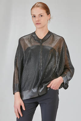 hip-lenght sweater, wide, in slightly glittered polyester mesh  - 74
