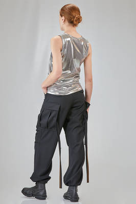 basic tank top, hip-lenght, in metallic polyester and polyurethane jersey - JUNYA WATANABE 