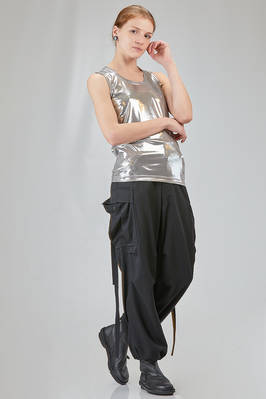 basic tank top, hip-lenght, in metallic polyester and polyurethane jersey - JUNYA WATANABE 
