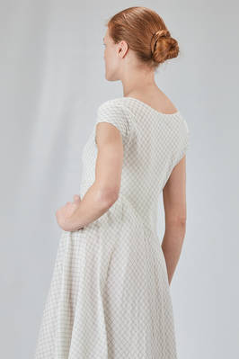 long and asymmetric dress in cotton voile with thin checks design - MARC LE BIHAN 