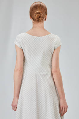 long and asymmetric dress in cotton voile with thin checks design - MARC LE BIHAN 