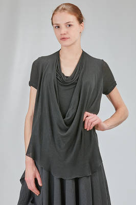 hip-lenght top in viscose knit  - 163