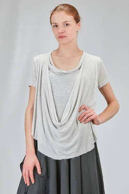 hip-lenght top in melange viscose knit  - 163