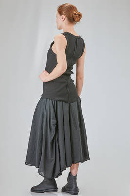 hip-lenght tank top, lean, in vertical ribbed heavy cotton knit - MARC LE BIHAN 
