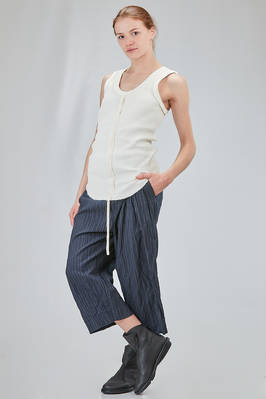 hip-lenght tank top, lean, in vertical ribbed heavy cotton knit - MARC LE BIHAN 