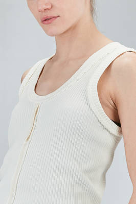 hip-lenght tank top, lean, in vertical ribbed heavy cotton knit - MARC LE BIHAN 