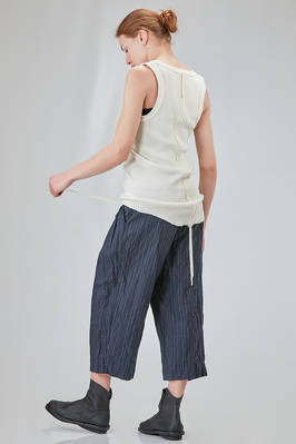 hip-lenght tank top, lean, in vertical ribbed heavy cotton knit - MARC LE BIHAN 