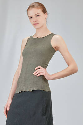 short and lean corsage tank top in polyamide, silk and elastan froissé - MARC LE BIHAN 