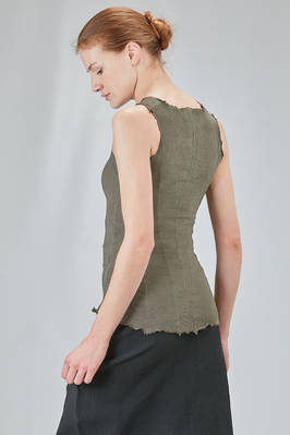 short and lean corsage tank top in polyamide, silk and elastan froissé - MARC LE BIHAN 