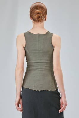 short and lean corsage tank top in polyamide, silk and elastan froissé - MARC LE BIHAN 