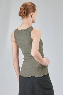 short and lean corsage tank top in polyamide, silk and elastan froissé - MARC LE BIHAN 