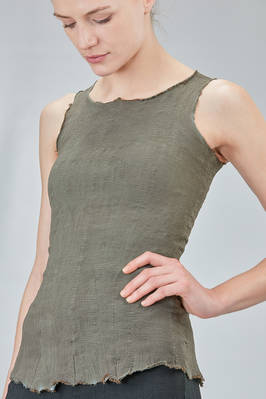 short and lean corsage tank top in polyamide, silk and elastan froissé - MARC LE BIHAN 