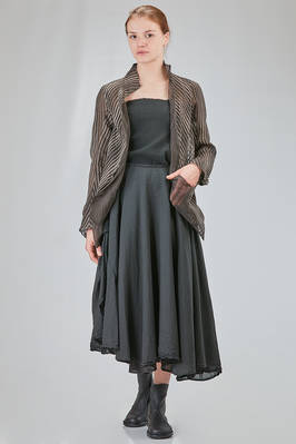 hip-lenght jacket, slim, in doubled silk voile with tone on tone lines - MARC LE BIHAN 