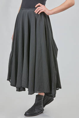 long, wide and asymmetric skirt, in washed cotton voile and lined in silk satin - MARC LE BIHAN 