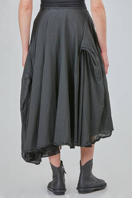 long, wide and asymmetric skirt, in washed cotton voile and lined in silk satin - MARC LE BIHAN 
