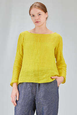hip-lenght top, wide, in light washed linen crêpe  - 408