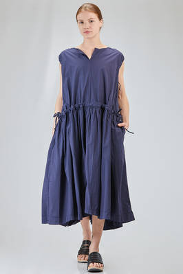 longuette dress, wide, in light washed cotton canvas  - 408