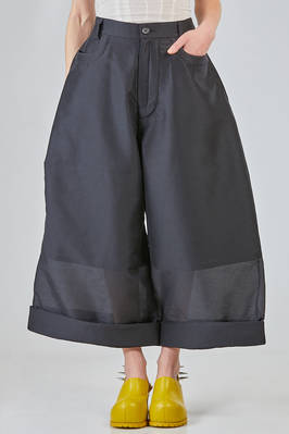 ankle length trousers in glittery polyester shantung and polyurethane sponge  - 397