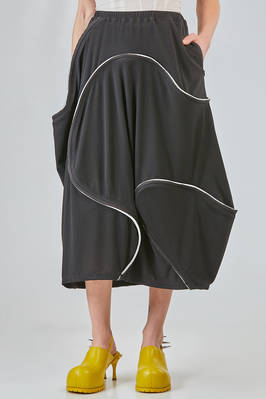 longuette 'sculpture' skirt, wide, in polyester, rayon and spandex jersey  - 397