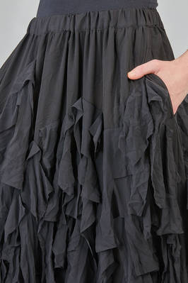 longuette skirt, wide, in washed polyester georgette - COMME des GARÇONS - COMME des GARÇONS 