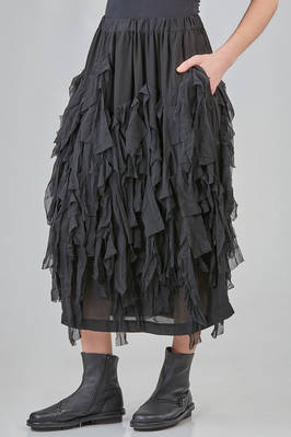 longuette skirt, wide, in washed polyester georgette - COMME des GARÇONS - COMME des GARÇONS 