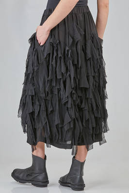 longuette skirt, wide, in washed polyester georgette - COMME des GARÇONS - COMME des GARÇONS 