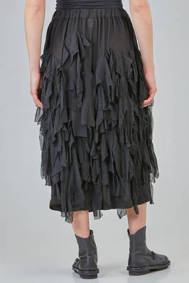 longuette skirt, wide, in washed polyester georgette - COMME des GARÇONS - COMME des GARÇONS 