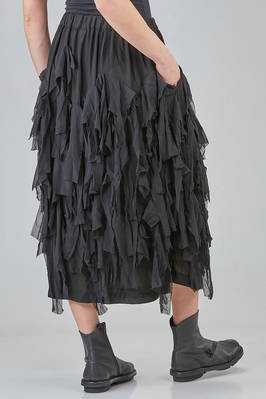 longuette skirt, wide, in washed polyester georgette - COMME des GARÇONS - COMME des GARÇONS 