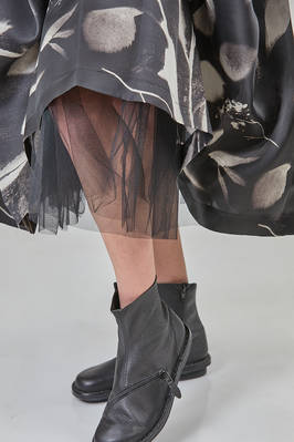 longuette skirt, wide, in printed silk satin and nylon tulle - COMME des GARÇONS - COMME des GARÇONS 