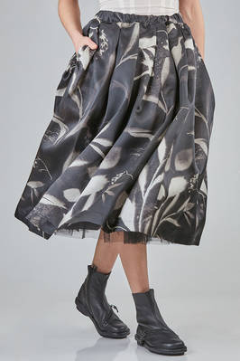 longuette skirt, wide, in printed silk satin and nylon tulle - COMME des GARÇONS - COMME des GARÇONS 