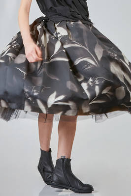 longuette skirt, wide, in printed silk satin and nylon tulle - COMME des GARÇONS - COMME des GARÇONS 