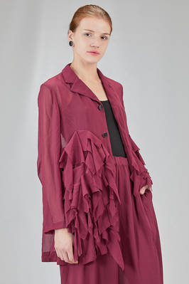 giacca lunga e sfiancata in georgette di poliestere lavato - COMME des GARÇONS - COMME des GARÇONS 