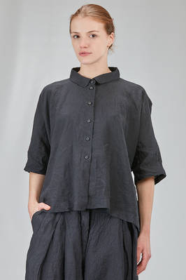 hip-lenght shirt, wide, in washed linen crêpe  - 392