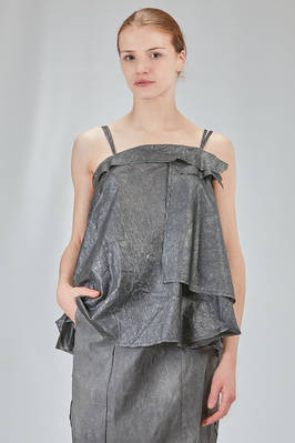hip-lenght top, wide, in glazed and glittery 'pelle ovo' cotton  - 392