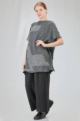 long and wide tunic in crinkled striped ecotex cotton and polyester knit - KNIT KNIT 
