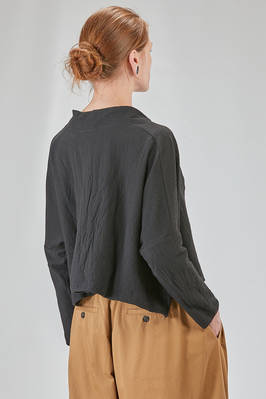 short and wide cardigan in cotton, polyester and nylon knit with wavy texture - KNIT KNIT 