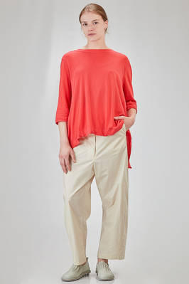 hip-lenght t-shirt, wide, in ecotex cotton and polyester knit with thin stripes - KNIT KNIT 