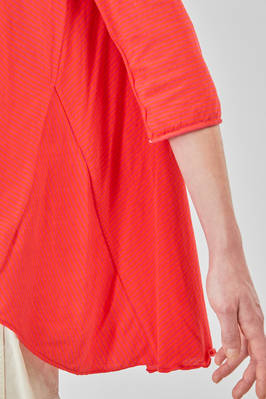 hip-lenght t-shirt, wide, in ecotex cotton and polyester knit with thin stripes - KNIT KNIT 