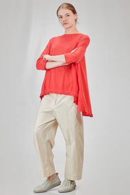 hip-lenght t-shirt, wide, in ecotex cotton and polyester knit with thin stripes - KNIT KNIT 