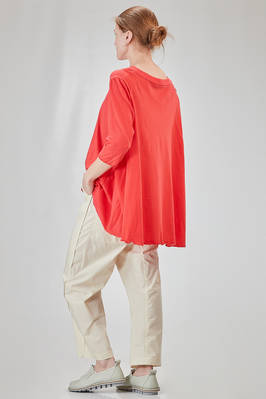 hip-lenght t-shirt, wide, in ecotex cotton and polyester knit with thin stripes - KNIT KNIT 